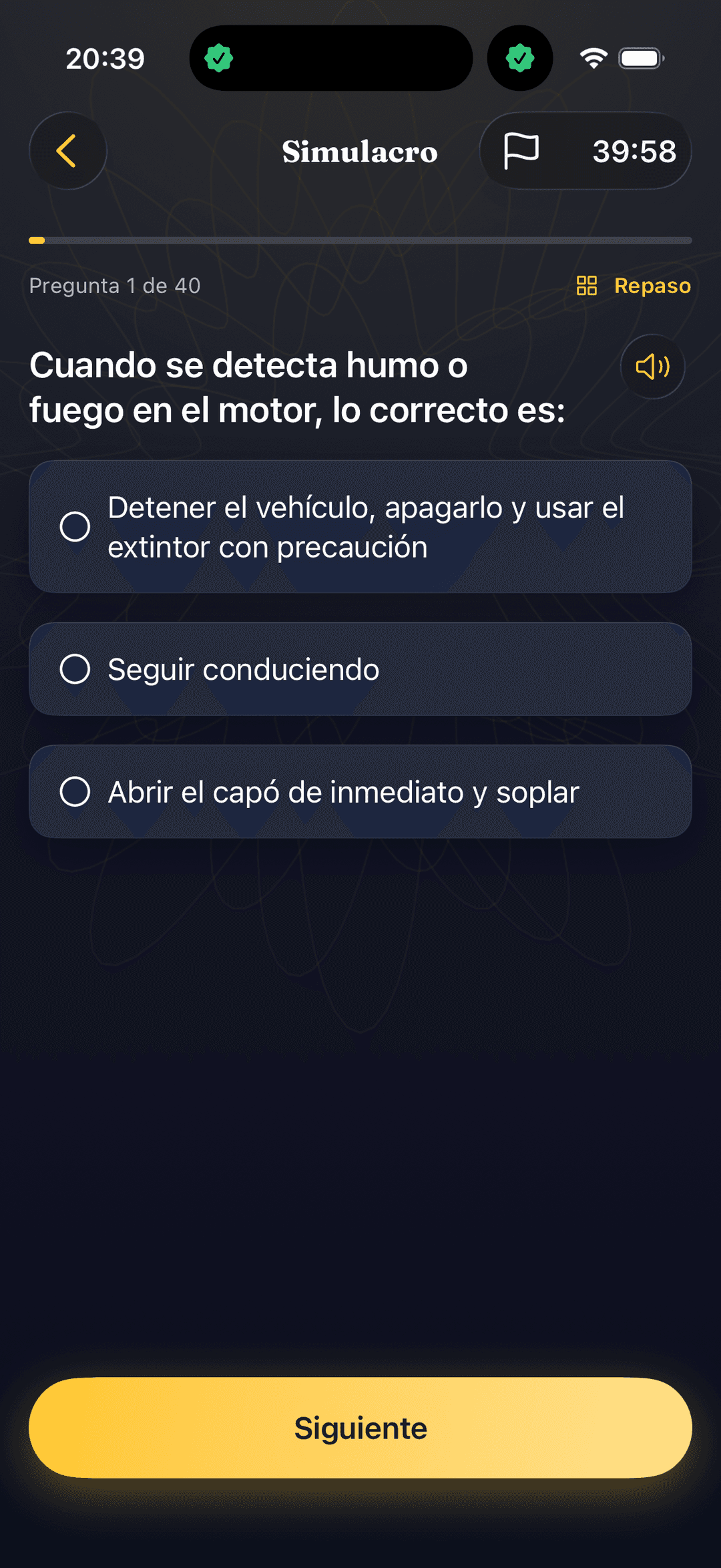 Simulacro del examen teórico de conducción