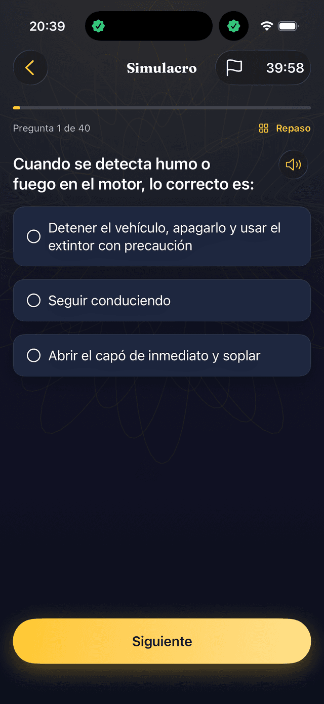 Presenta el examen real